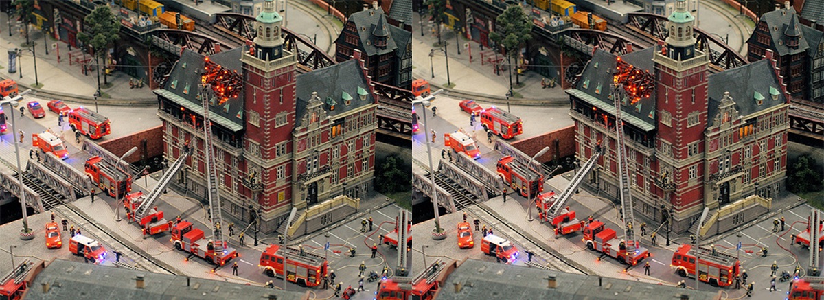 fire scene - model railroad